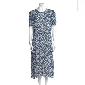 Reformation Blue Mid-Length Puff Sleeve Dress - Women’s XL